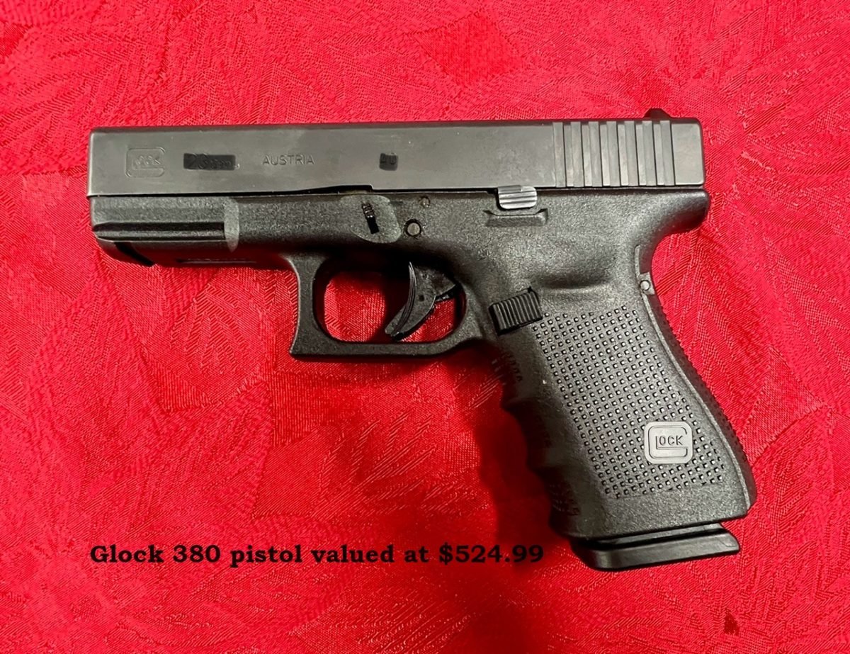 Glock 380 pistol valued at $524.99